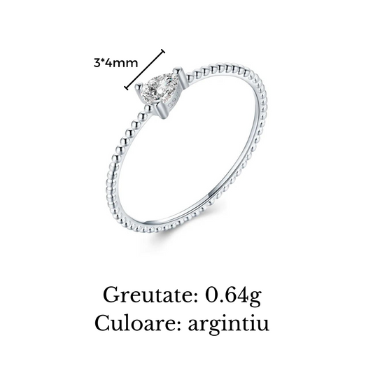 Inel din argint cu piatra - Silver Sparklet