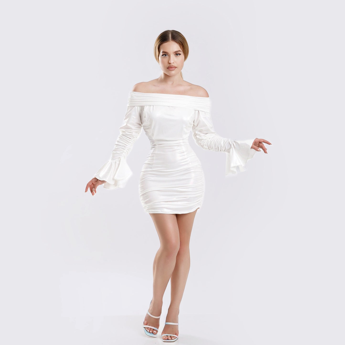 Rochie mulată, scurta - alba