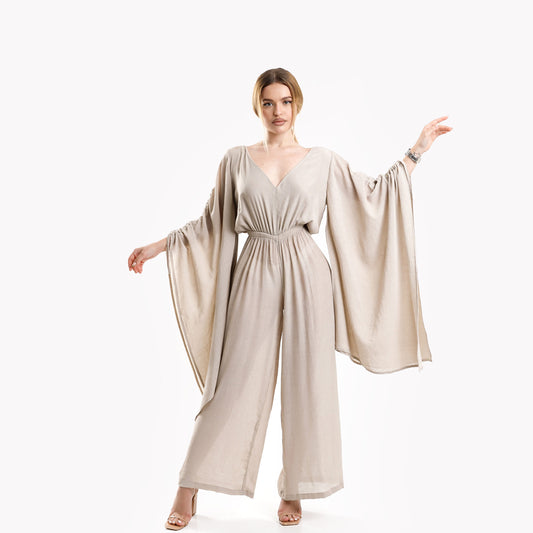Salopeta din in cu spatele gol - off white