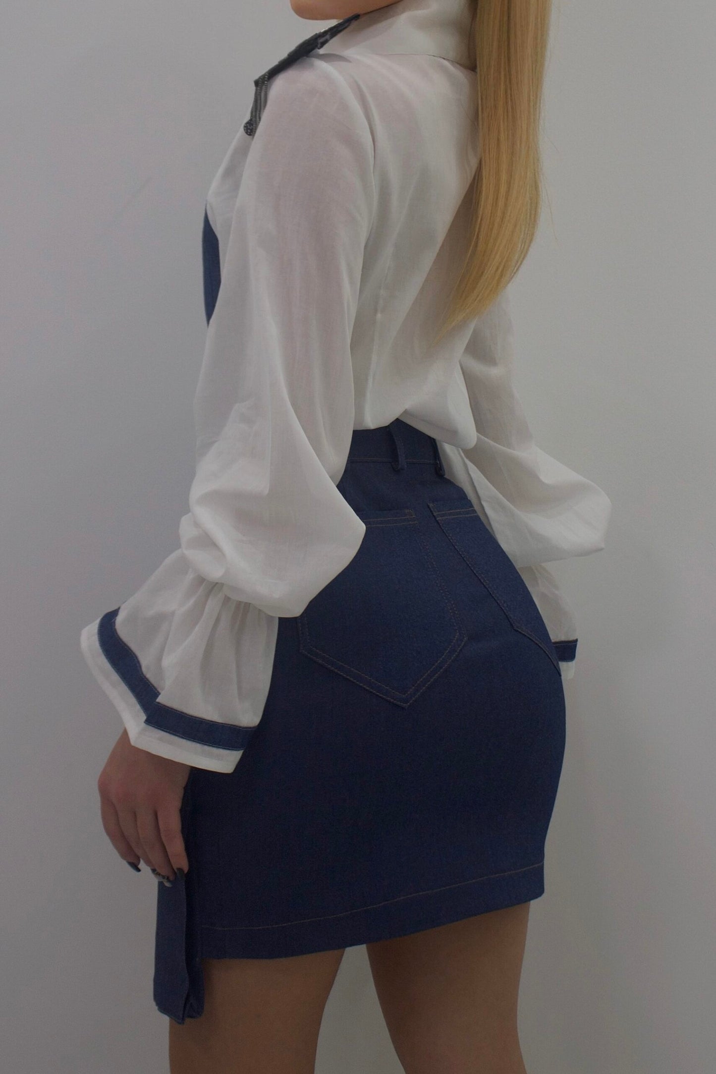 Fustă cu buzunare din denim