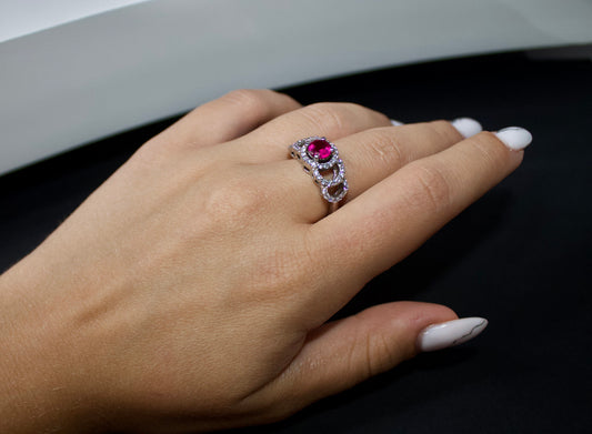 Inel din argint cu piatra roz - Rose Quartz