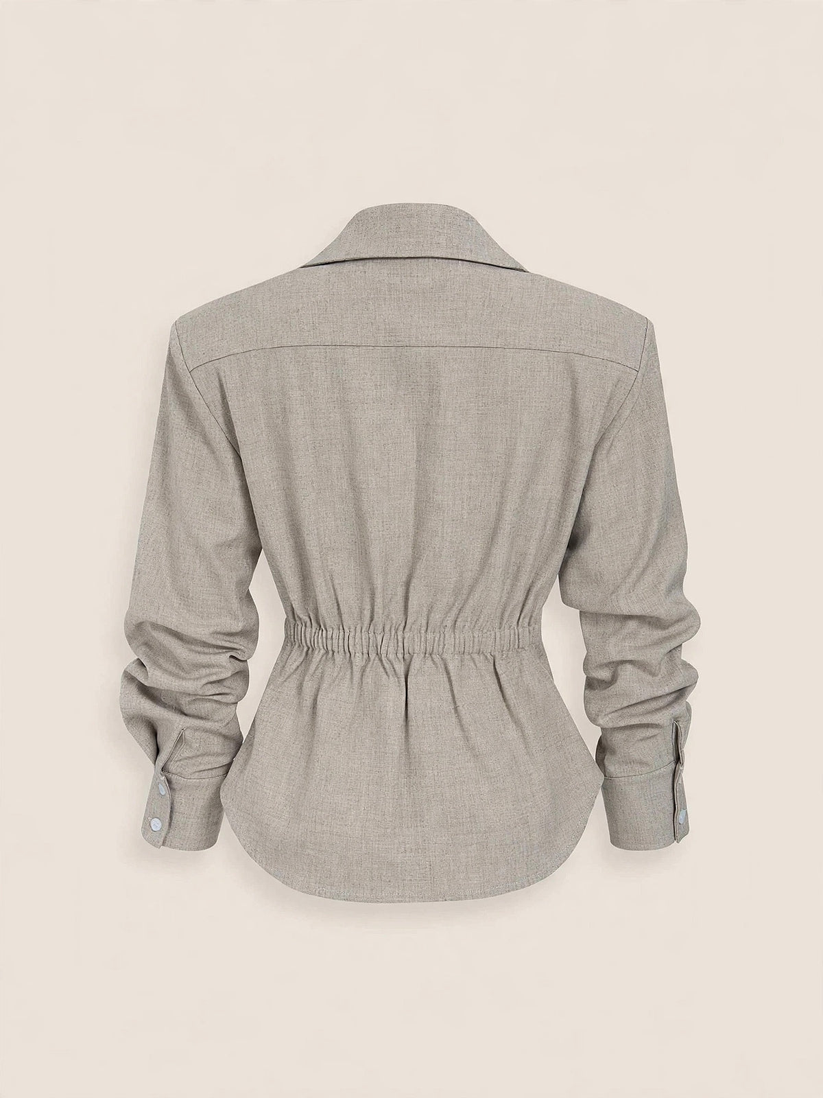 Cămașa elastică în talie - khaki