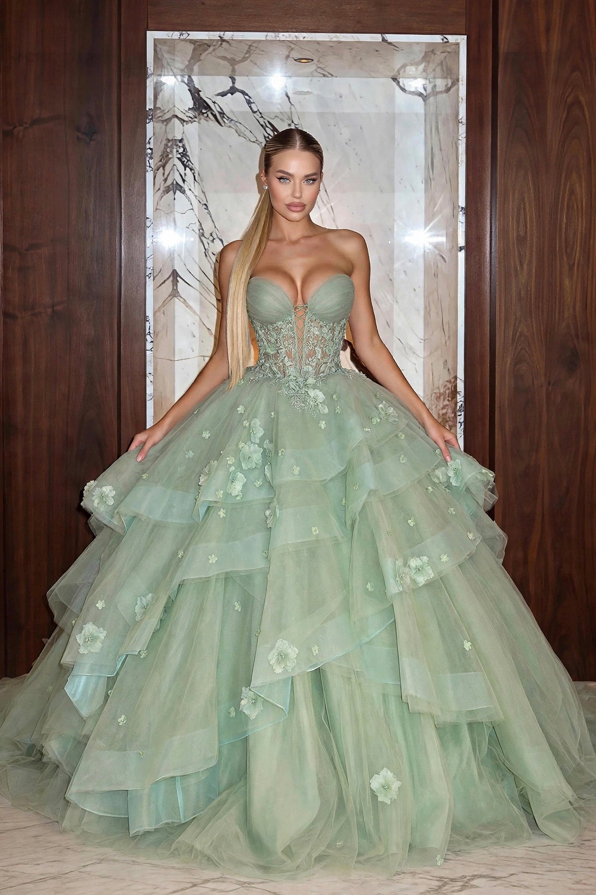 Rochie ELISE - Mint Blossom Ball