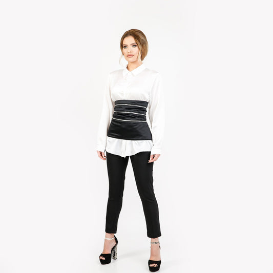 Corset cu fermoare - negru