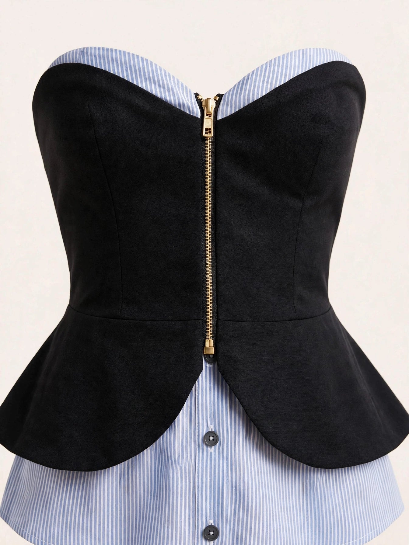 Compleu din 2 piese, corset și pantaloni - negru