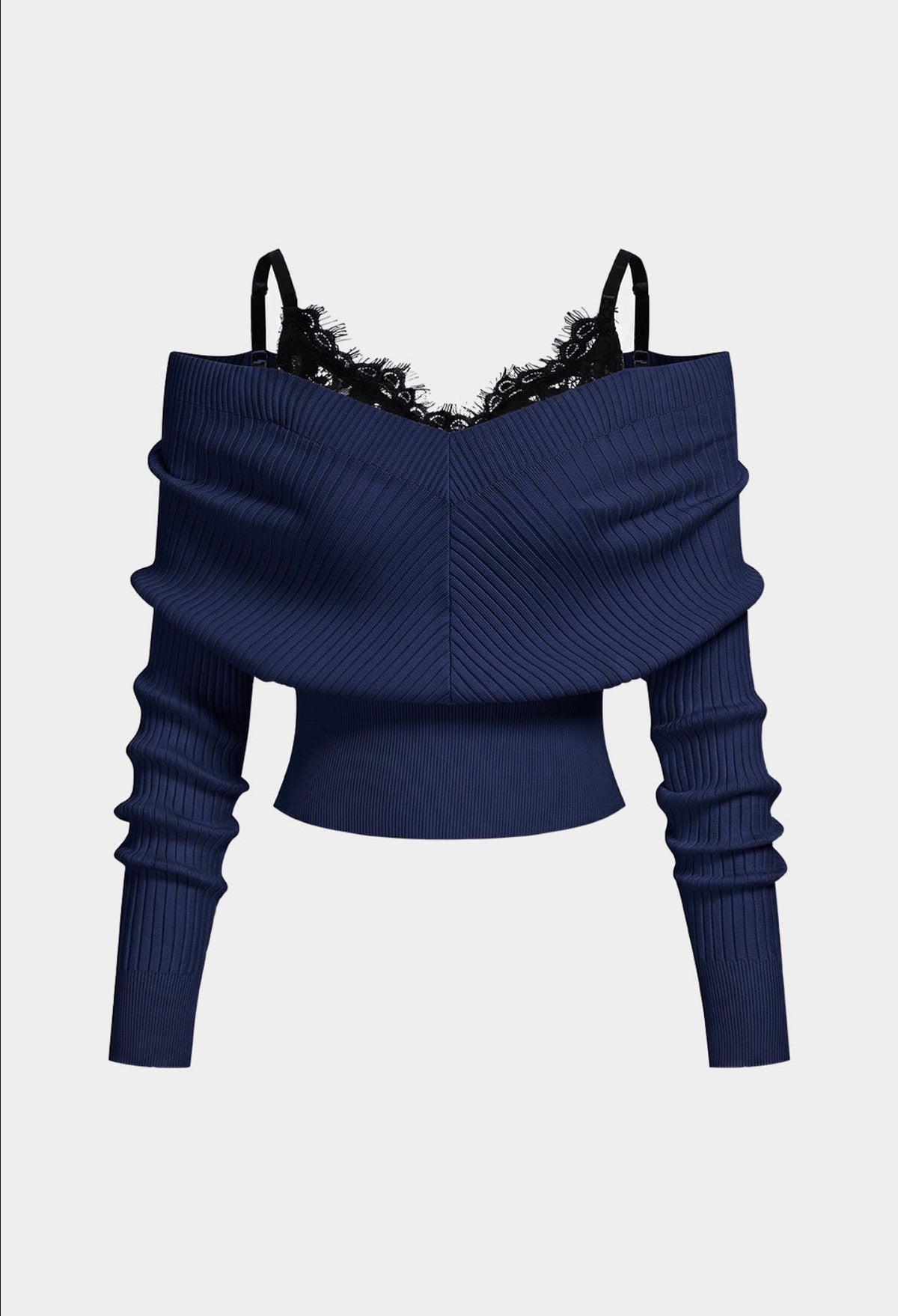 Compleu din 2 piese, bluza și pantaloni maro din piele cu dantelă - alb/maro