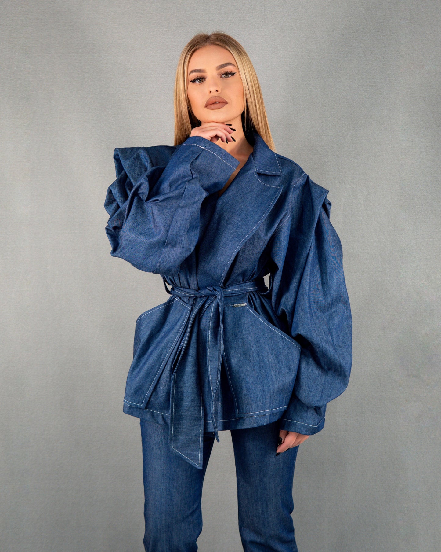 Geacă cu mâneci lungi - denim albastru