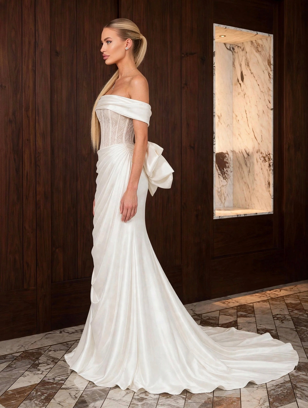 Rochie ISADORA - Ivory Draped Couture