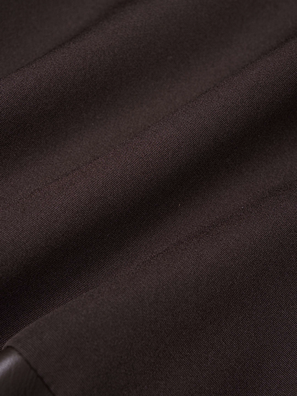 Sacou corset cu insert piele ecologică și închidere cu clipsuri metalice - maro