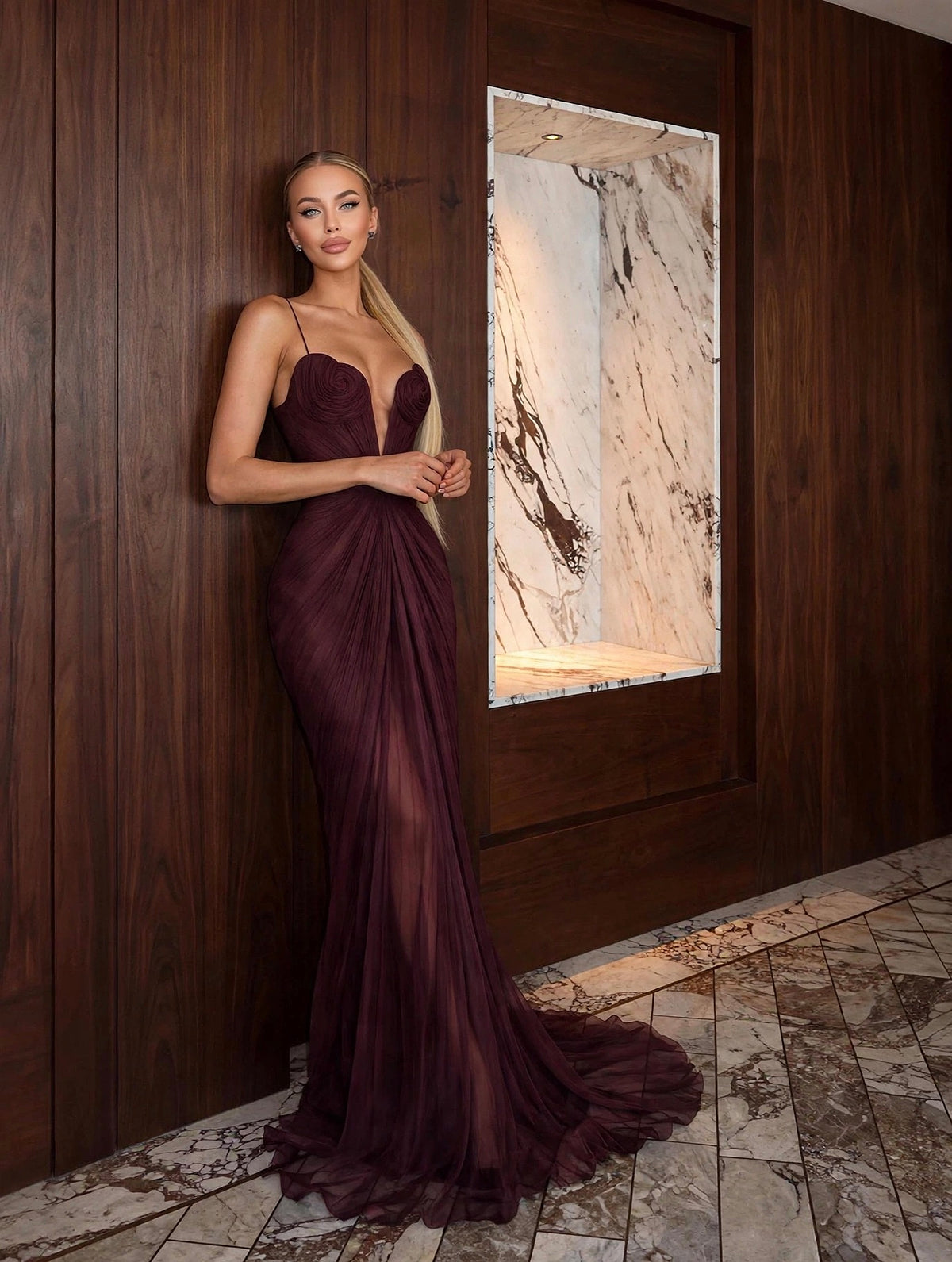 Rochie VELVETTA - Burgundy Muse