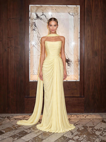 Rochie LUMINA - Lemon Silk Draped