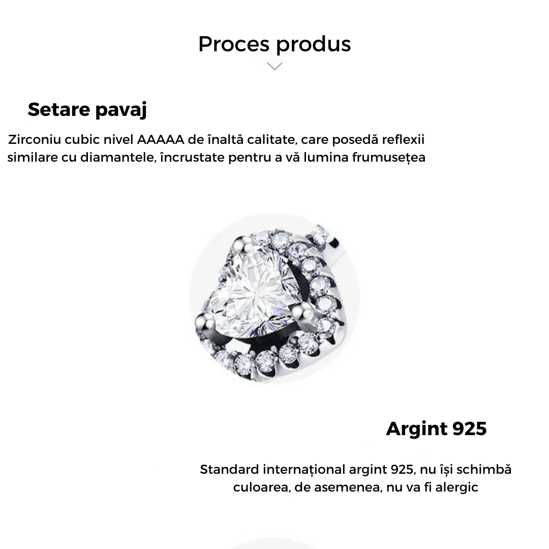 Inel din argint cu piatra în formă de inimă - Heart's Embrace