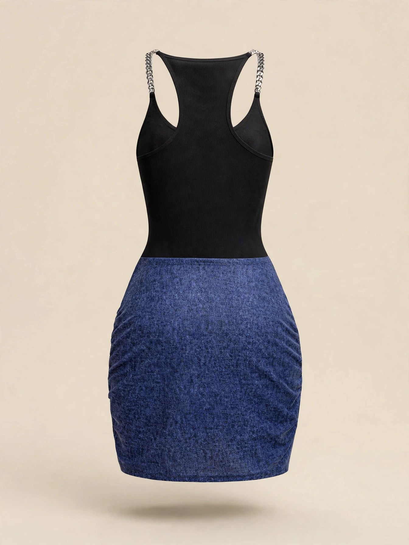 Rochie mini din denim - negru
