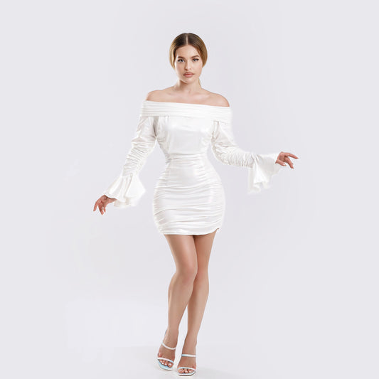 Rochie mulată, scurta - alba