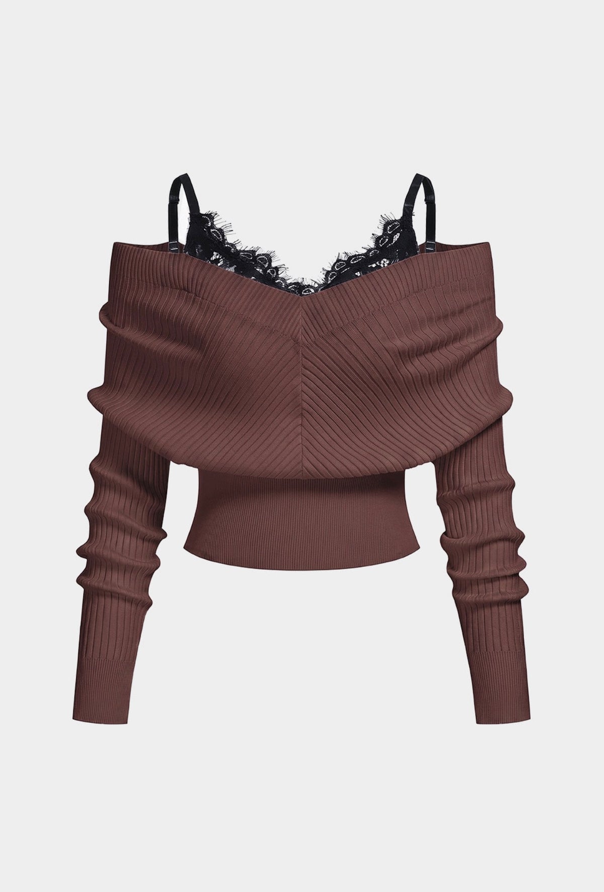 Compleu din 2 piese, bluza și pantaloni luni din denim rupți - negru/denim