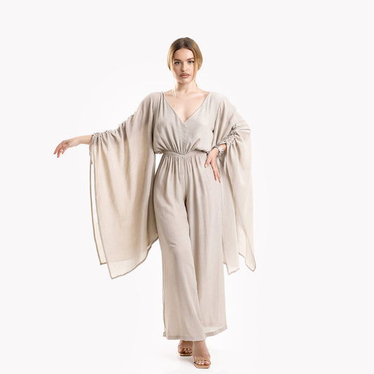 Salopeta din in cu spatele gol - off white