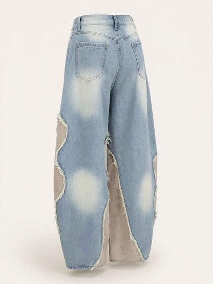 Compleu din 2 piese, corset și pantaloni denim - crem