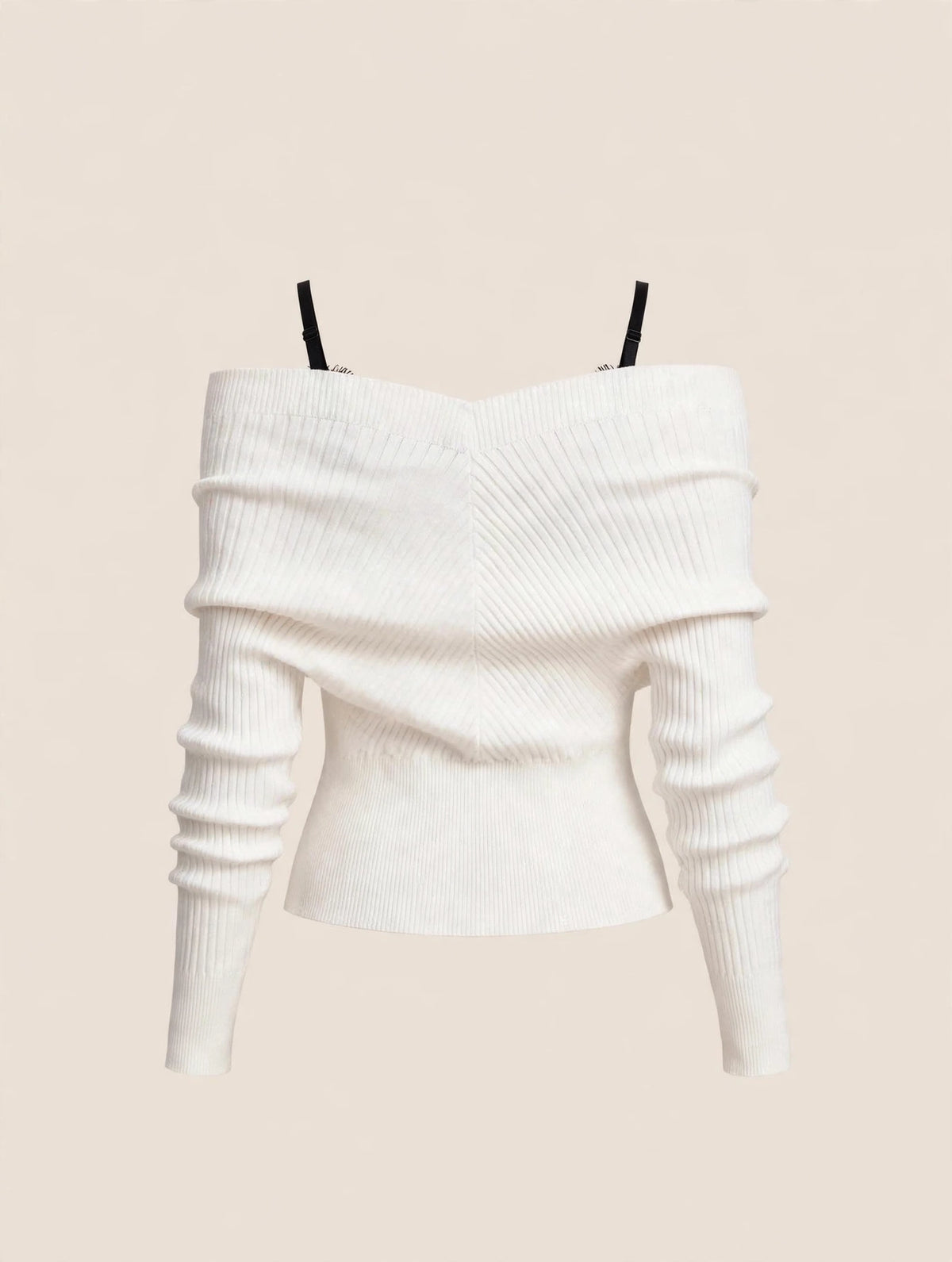 Compleu din 2 piese, bluza și pantaloni maro din piele cu dantelă - alb/maro
