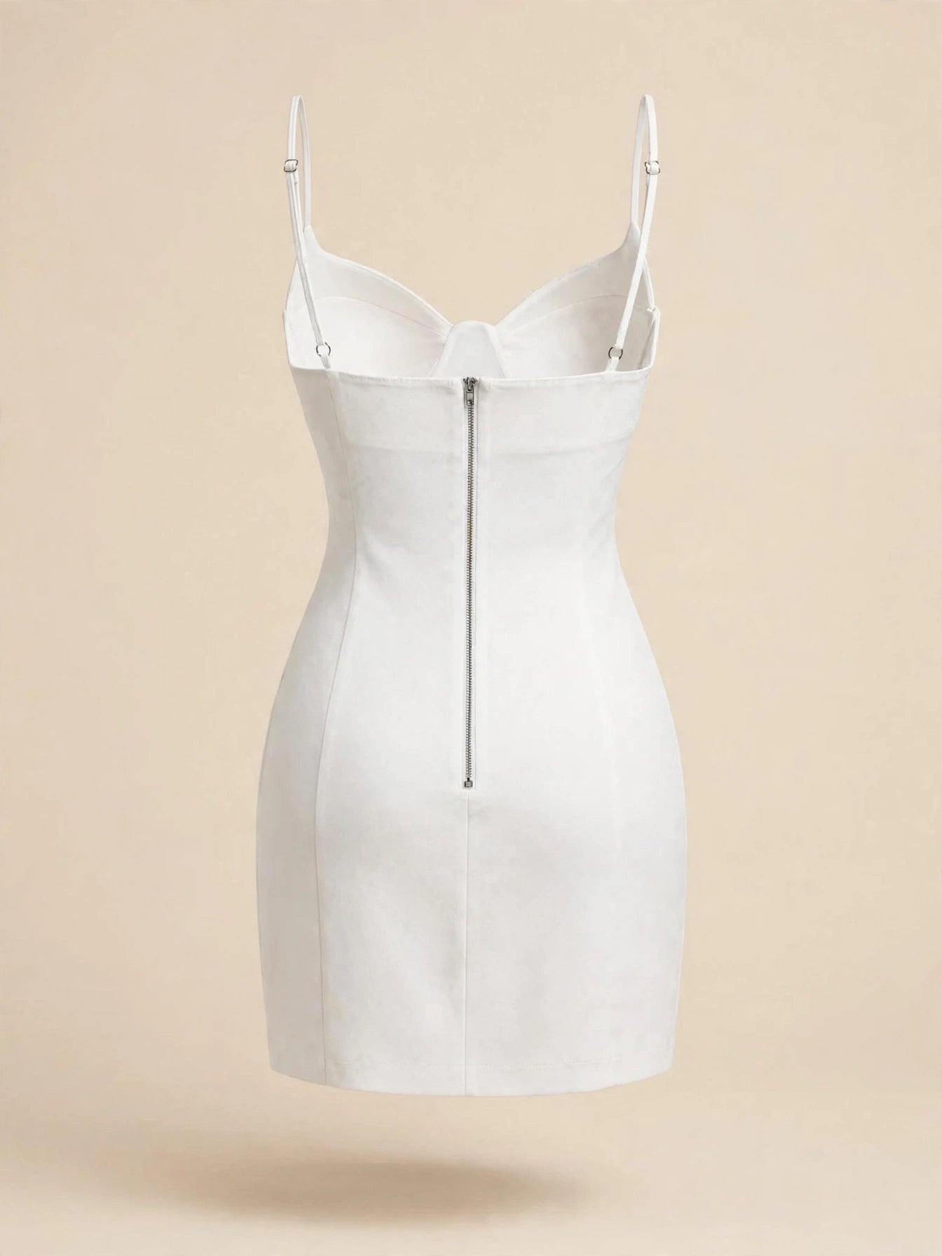 Rochie mini cu bretele ajustabilă - alb