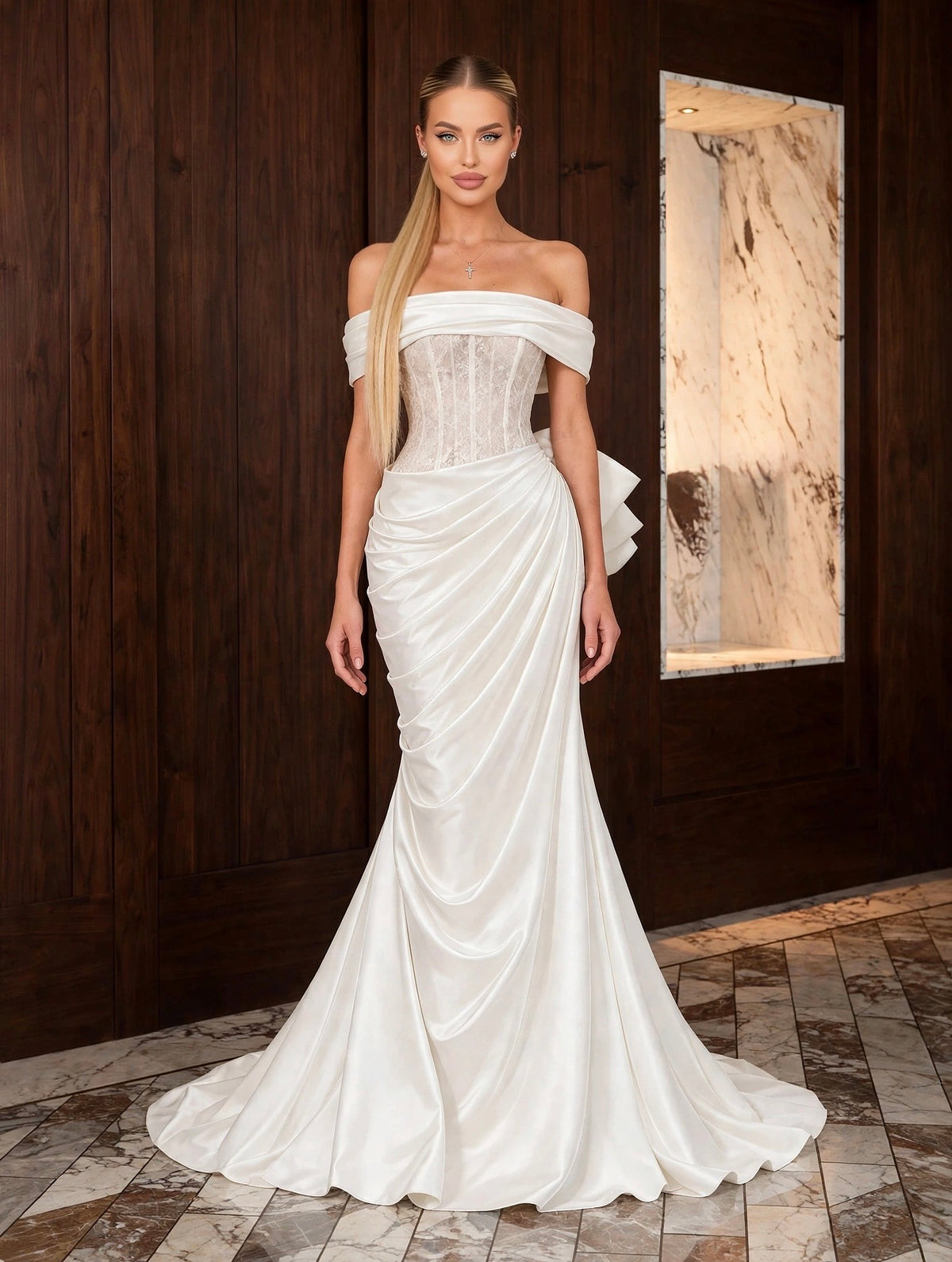Rochie ISADORA - Ivory Draped Couture