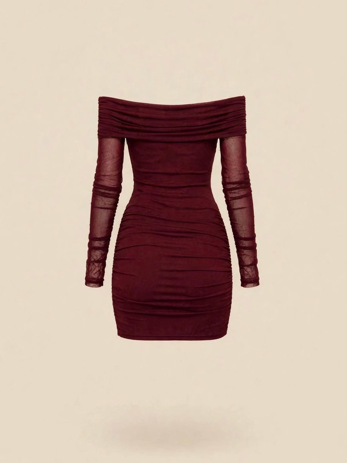 Rochie mini cu accesorii aurii - vișiniu