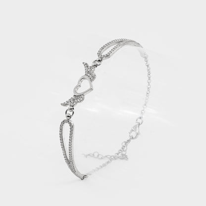 Bratara din argint cu pietre - Angel Wings Heart