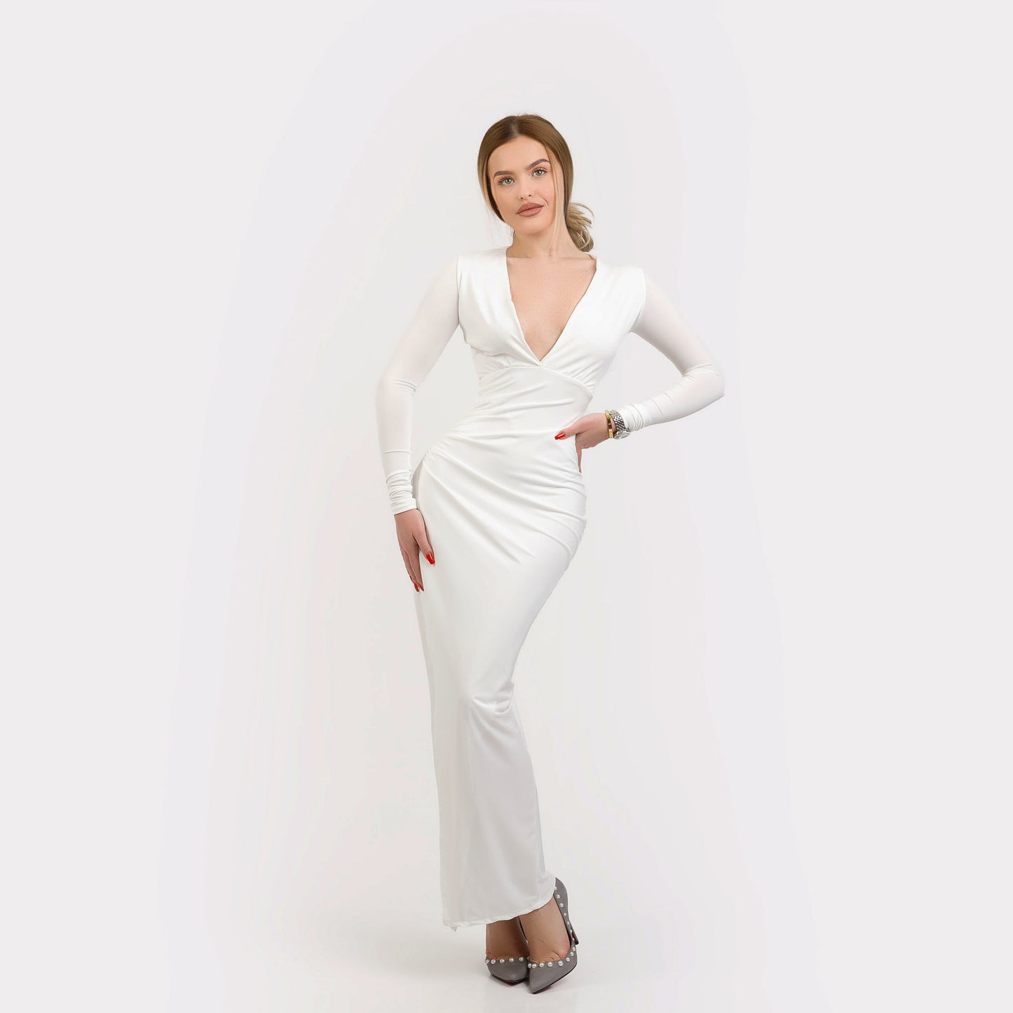 Rochie mulată, simpla si eleganta - alba