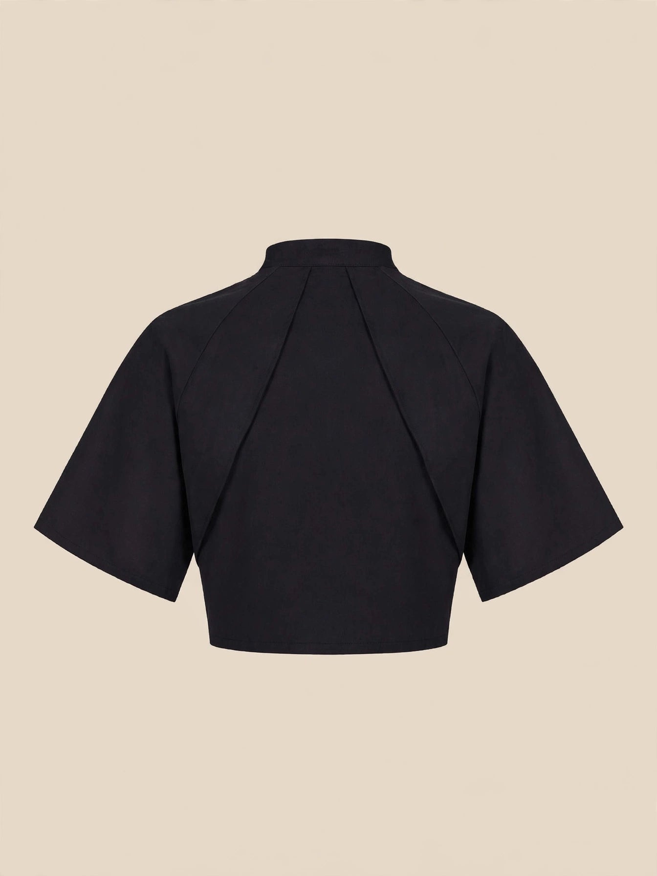 Tricou crop top accesorii metalice - negru