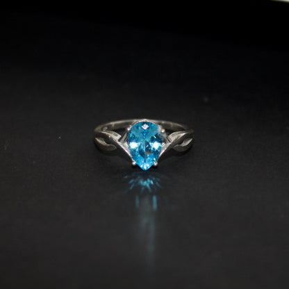 Inel din argint cu diamant albastru - Blue Crown