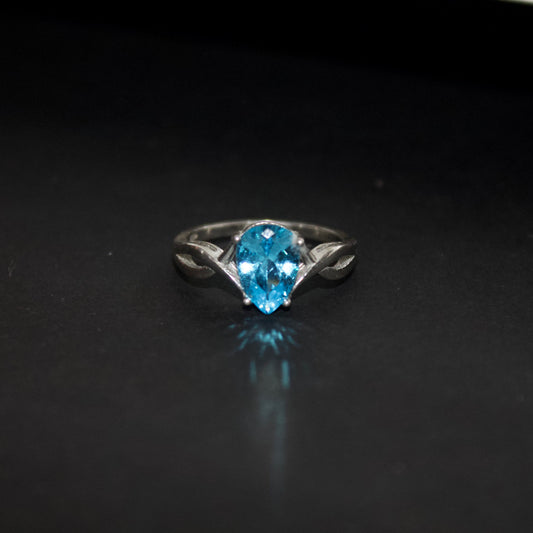 Inel din argint cu diamant albastru - Blue Crown