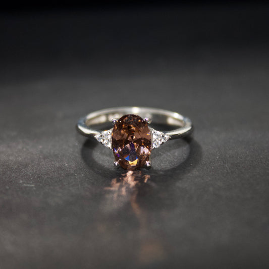 Inel din argint cu piatra maro - Brown Crown