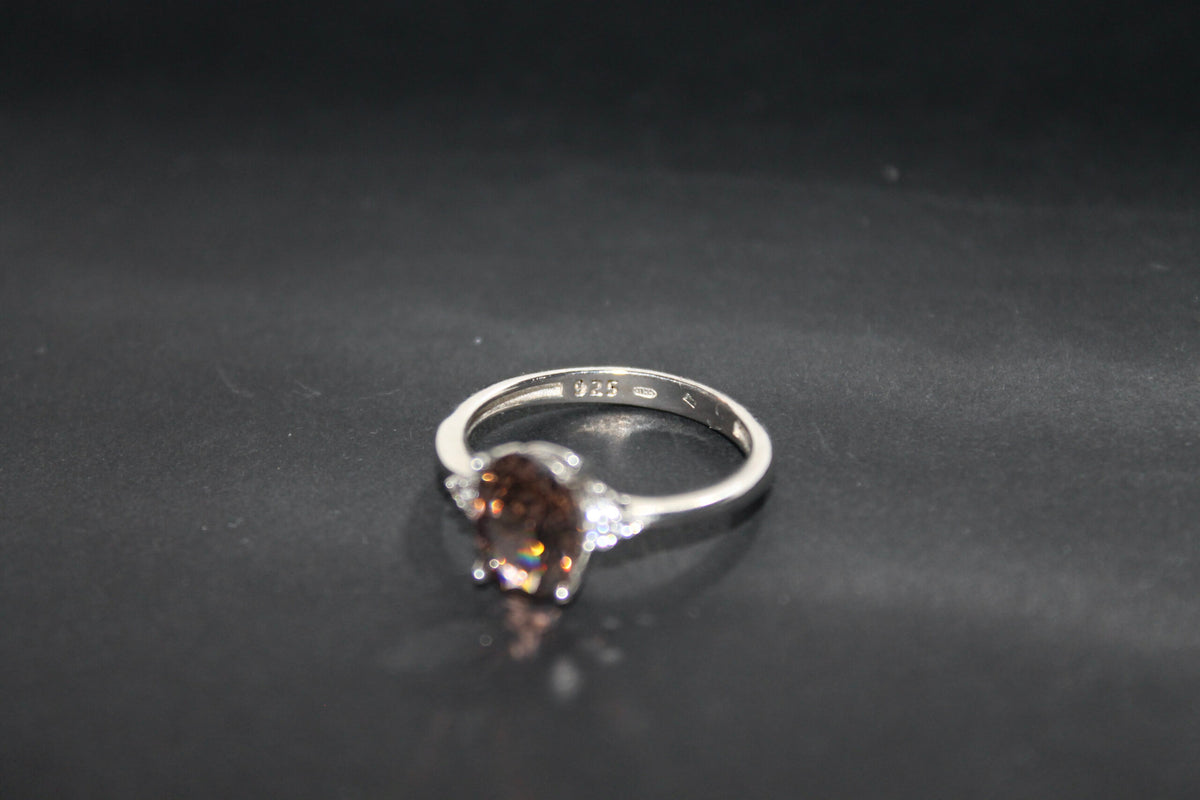 Inel din argint cu piatra maro - Brown Crown