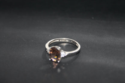 Inel din argint cu piatra maro - Brown Crown