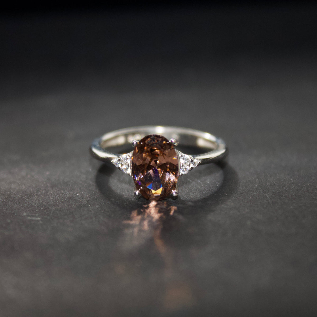 Inel din argint cu piatra maro - Brown Crown