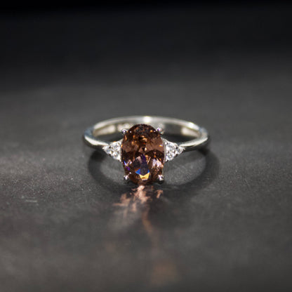 Inel din argint cu piatra maro - Brown Crown