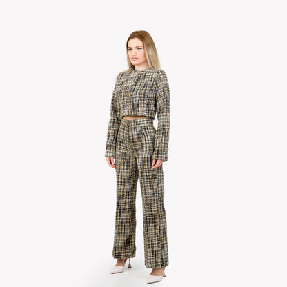 Compleu din 2 piese, sacou si pantaloni - maro