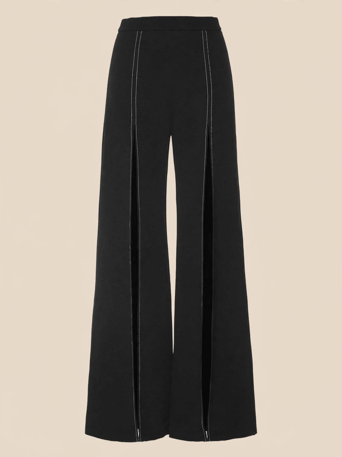 Compleu din 2 piese, body și pantaloni evazați cu șlițuri - denim negru