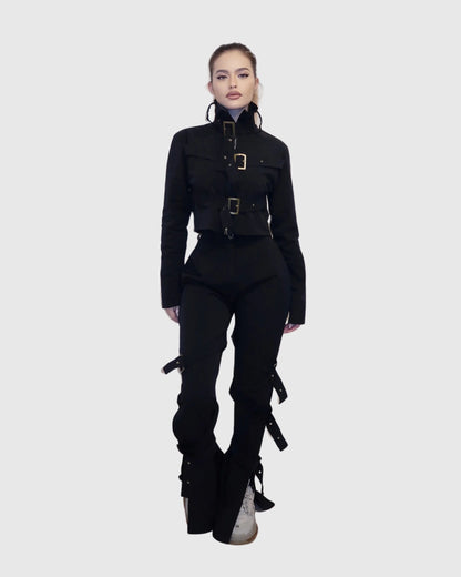 Compleu din 2 piese, geaca și pantaloni – negru