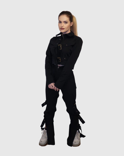 Compleu din 2 piese, geaca și pantaloni – negru