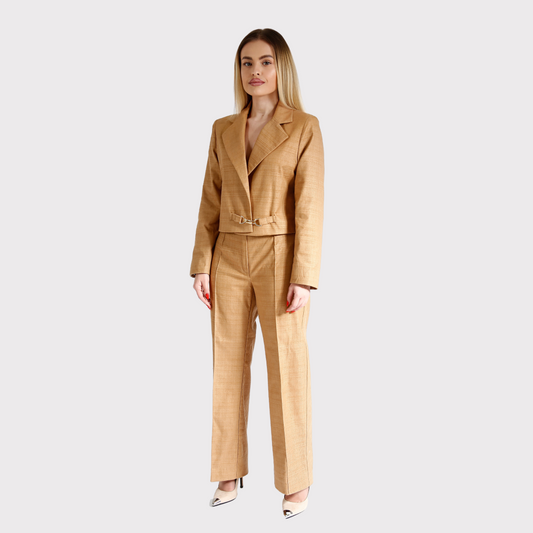 Compleu din 2 piese, sacou si pantaloni – maro