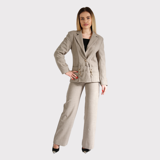 Compleu din 2 piese, sacou și pantaloni – gri
