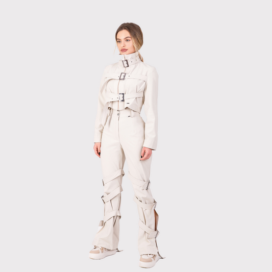 Compleu din 2 piese, geaca si pantaloni - crem