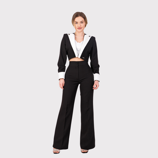 Compleu din 2 piese, sacou si pantaloni - negru
