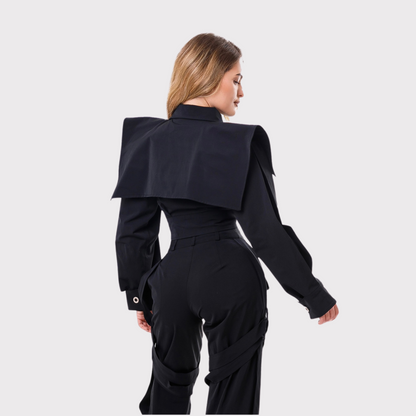 Geaca scurta cu catarame – neagra