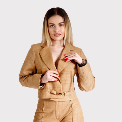 Compleu din 2 piese, sacou si pantaloni – maro
