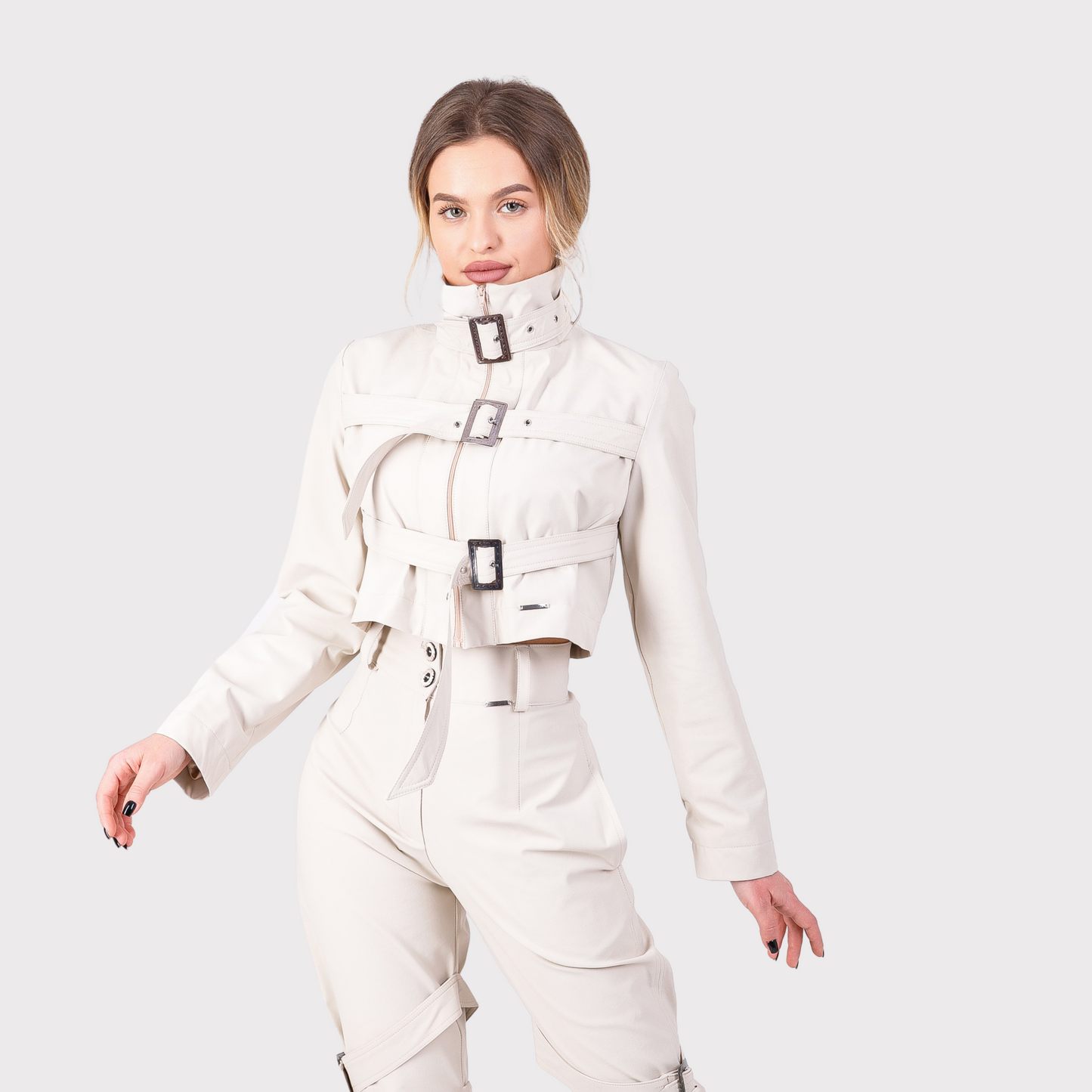 Compleu din 2 piese, geaca si pantaloni - crem
