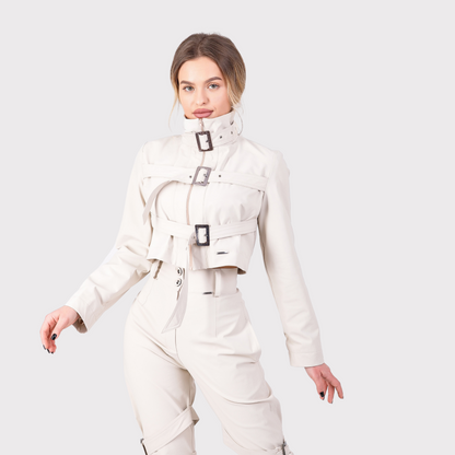 Compleu din 2 piese, geaca si pantaloni - crem