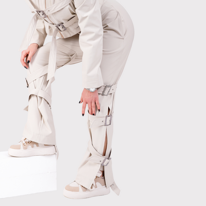 Compleu din 2 piese, geaca si pantaloni - crem
