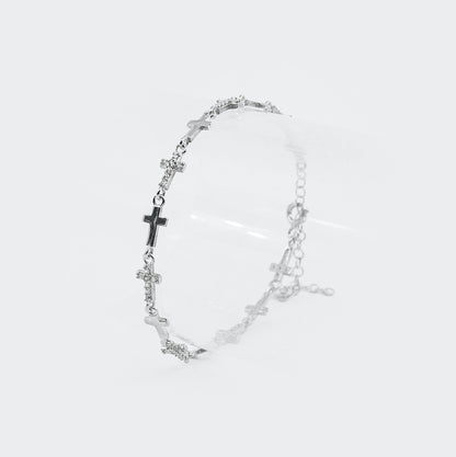 Bratara din argint cu pietre și cruci - Divine Bracelet