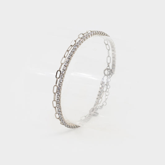 Bratara din argint în 2 straturi - Elegance Wrist